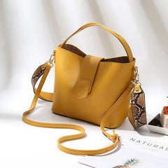 Women PU Leather Bucket Shoulder Bag Crossbody Totes