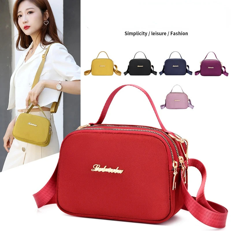 Women Shoulder Bag Oxford Cloth Square Lady Mobile Phone Crossbody Bag