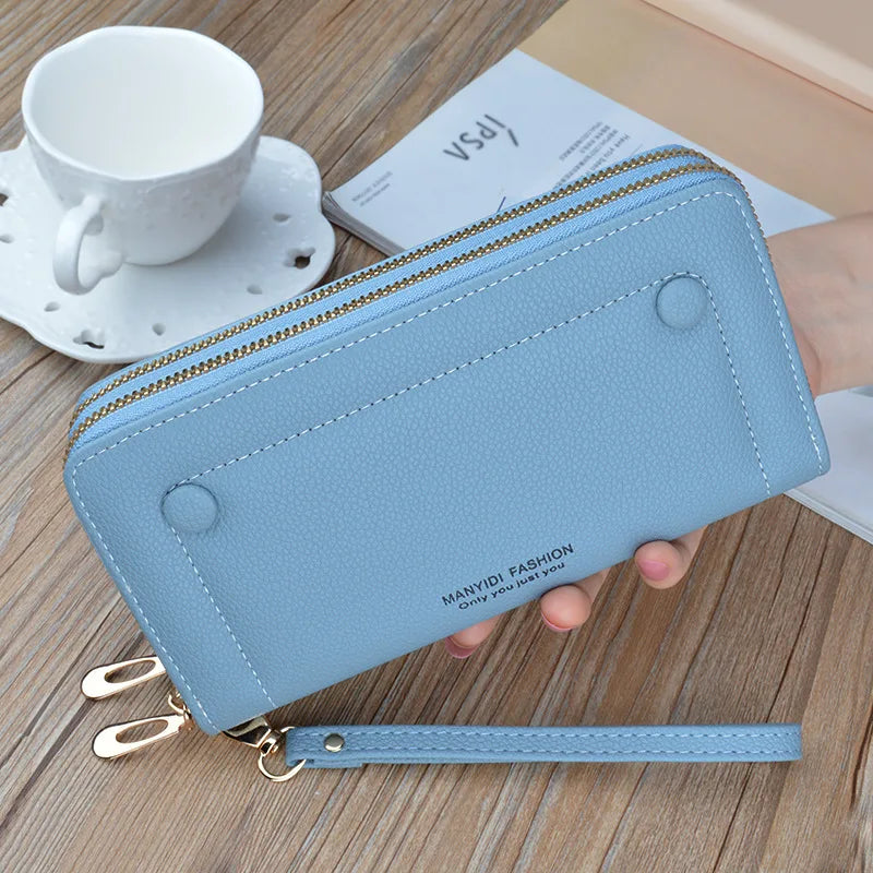 Women Purse Double Zipper Handbag Moneybag Large Capacity Wallet 836
