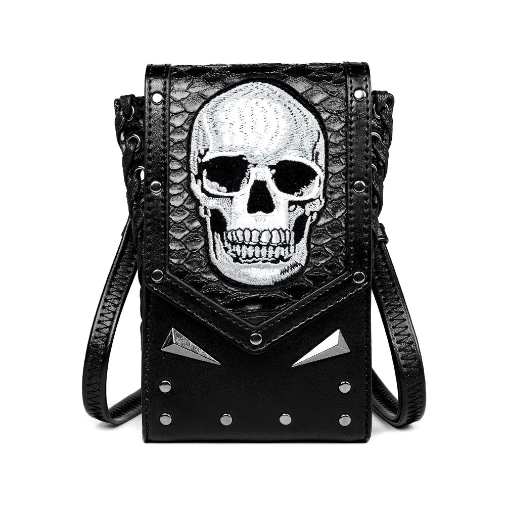 Women's Skull Punk Messenger Bag Outdoor