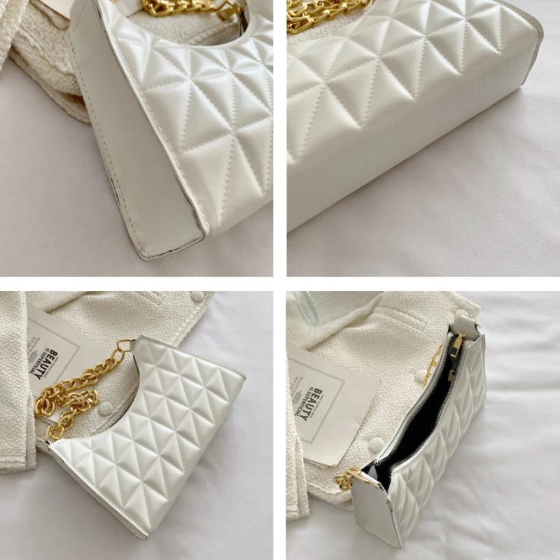 Women's Advanced Diamond Bag Chain Handbag Texture Shopping Bag