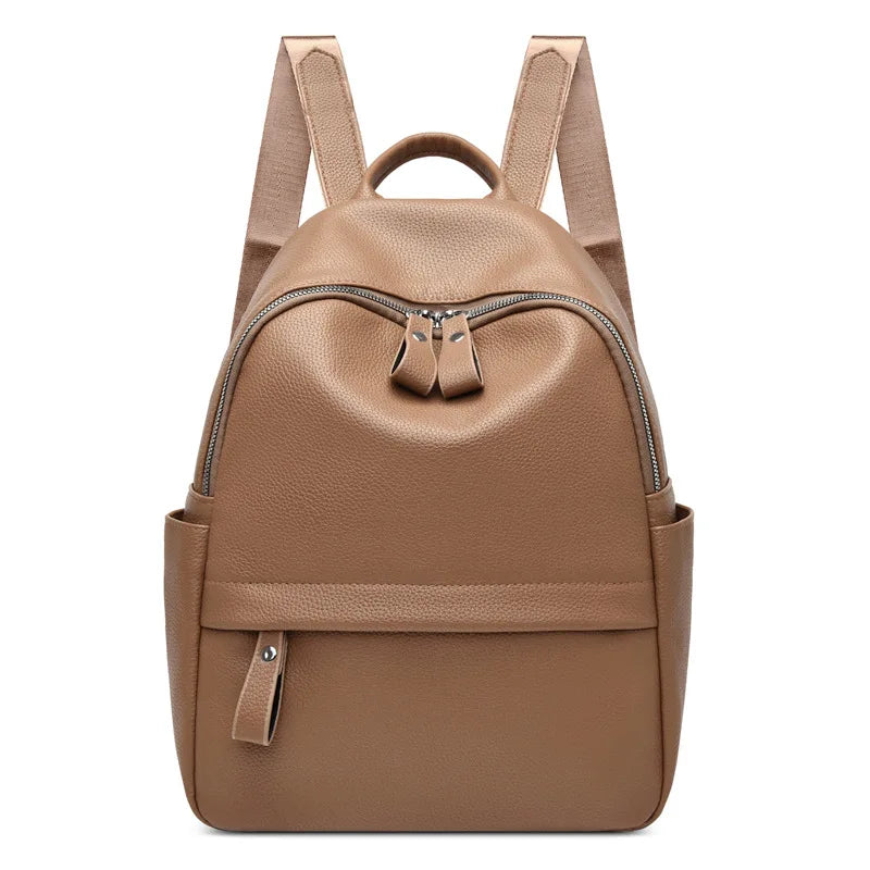 Women's Pu Leather Backpack Large School Girl Handbag