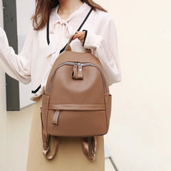 Women's Pu Leather Backpack Large School Girl Handbag
