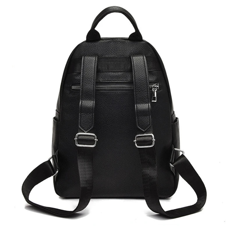 Women's Pu Leather Backpack Large School Girl Handbag