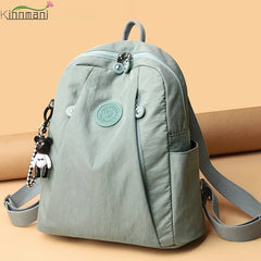 Women's Large Capacity Casual Backpack Solid Shoulder Bag High Nylon Cloth