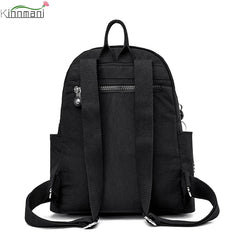 Women's Large Capacity Casual Backpack Solid Shoulder Bag High Nylon Cloth