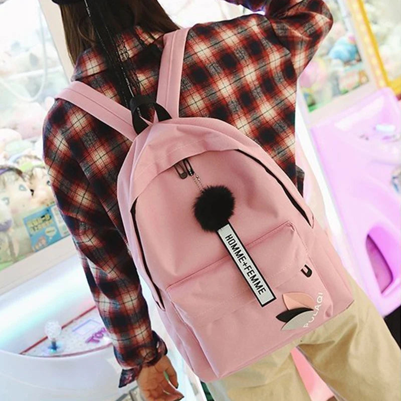 Women's Nylon Travel Shoulder Bag School Backpack