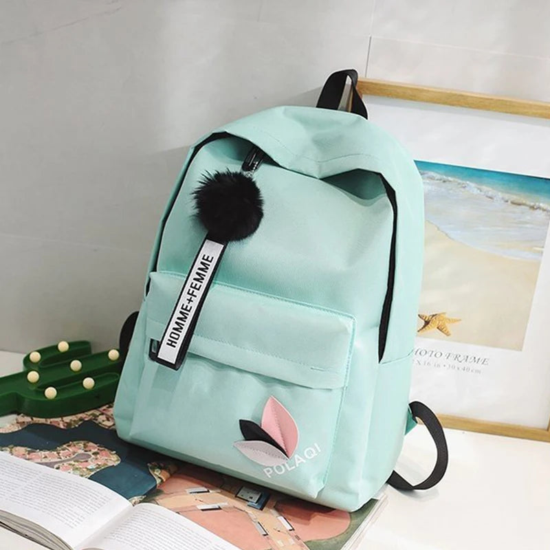 Women's Nylon Travel Shoulder Bag School Backpack