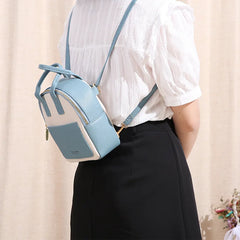 Women's Small PU Leather Backpack Multifunctional Bagpacks for Shopping