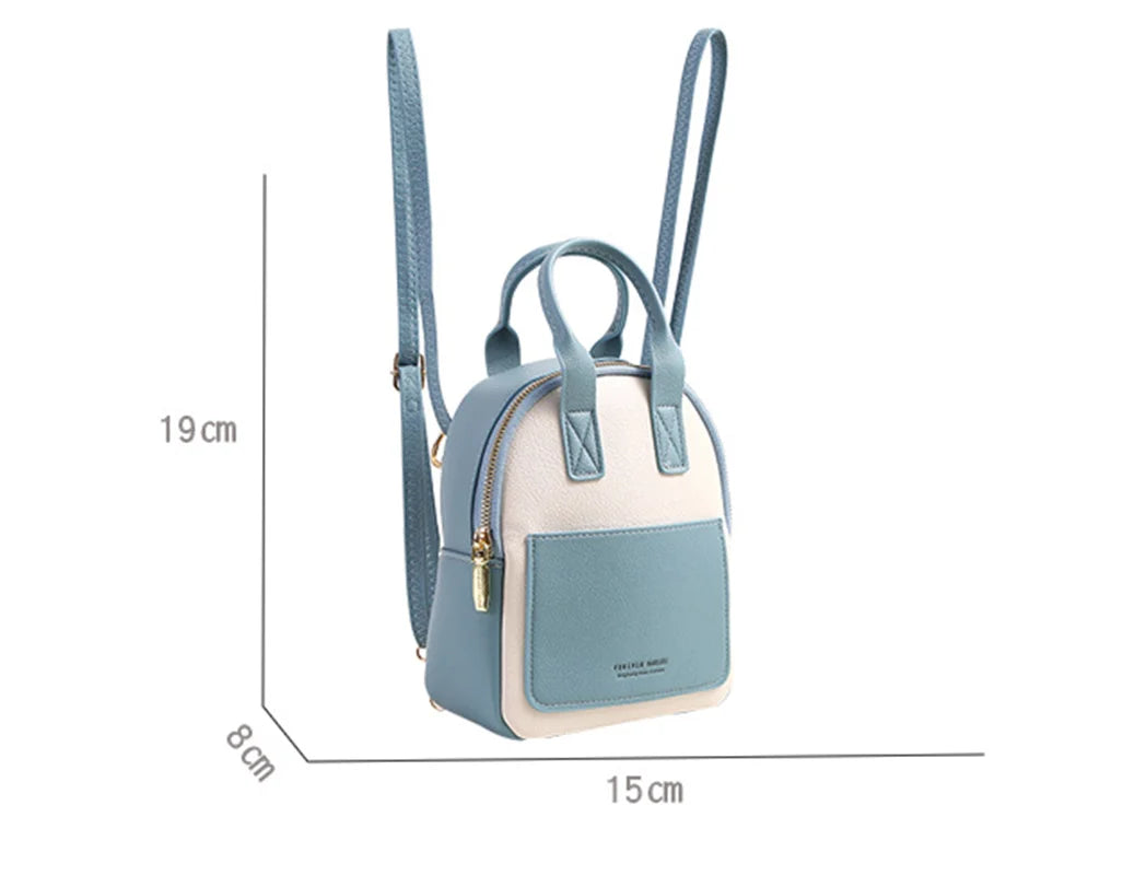 Women's Small PU Leather Backpack Multifunctional Bagpacks for Shopping