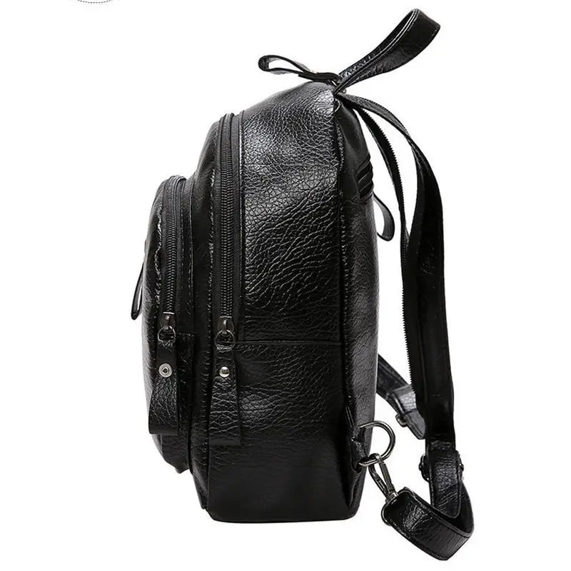 Women's PU Leather School Backpack Travel Shoulder Bag