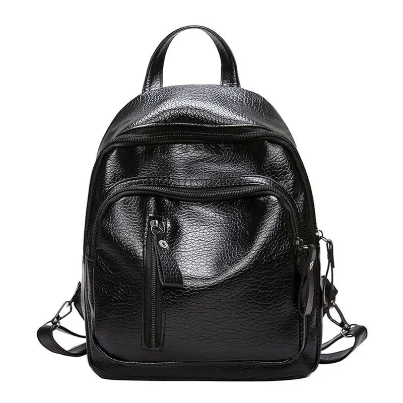 Women's PU Leather School Backpack Travel Shoulder Bag