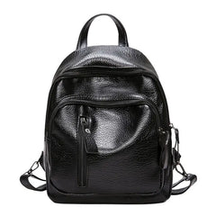 Women's PU Leather School Backpack Travel Shoulder Bag