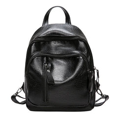 Women's PU Leather Travel Shoulder Backpack School Bag