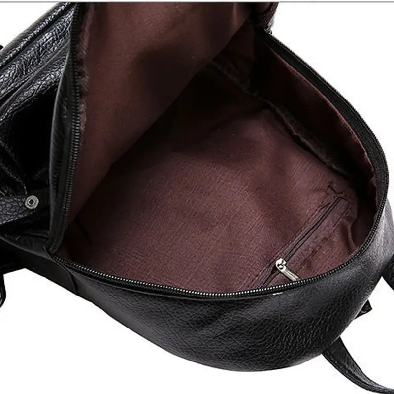 Women's PU Leather School Backpack Travel Shoulder Bag