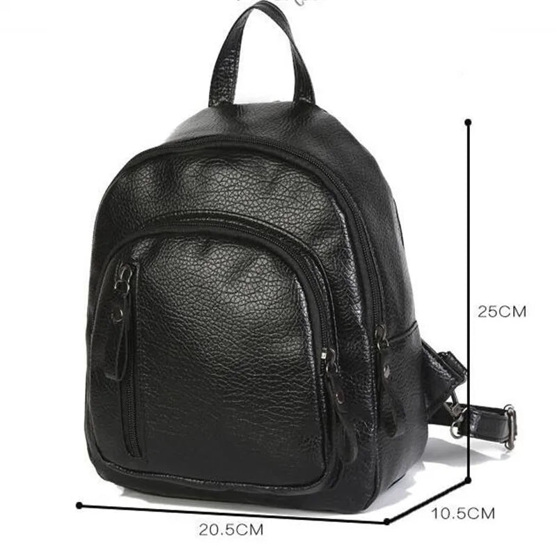 Women's PU Leather Travel Shoulder Backpack School Bag