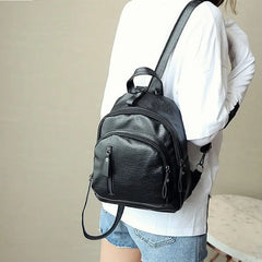 Women's PU Leather School Backpack Travel Shoulder Bag
