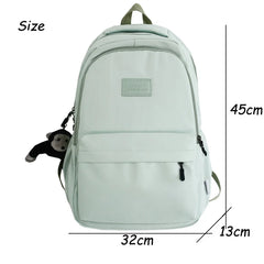 Women's Backpack Solid Female Multi-pocket Travel Bag High Schoolbag