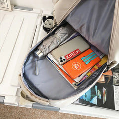 Women's Backpack Solid Female Multi-pocket Travel Bag High Schoolbag