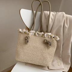 Straw Woven Large-Capacity Tote Bag for Women