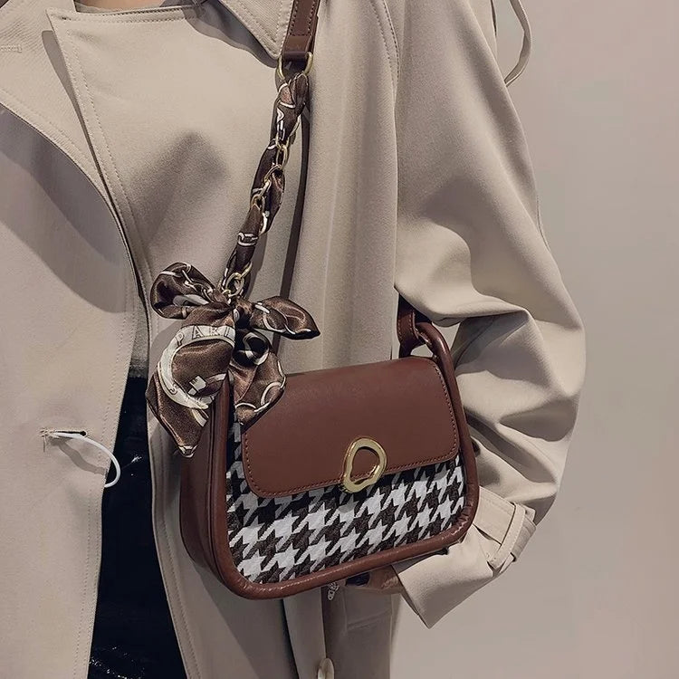 Women's Bag Thousand Bird Lattice Diagonal Cross Bag Shoulder Bag