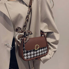 Women's Bag Thousand Bird Lattice Diagonal Cross Bag Shoulder Bag
