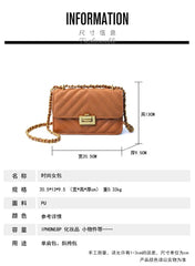 Women's PU Leather Messenger Bag Retro Chain Small Shoulder Bag