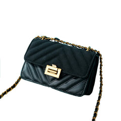 Women's PU Leather Messenger Bag Retro Chain Small Shoulder Bag