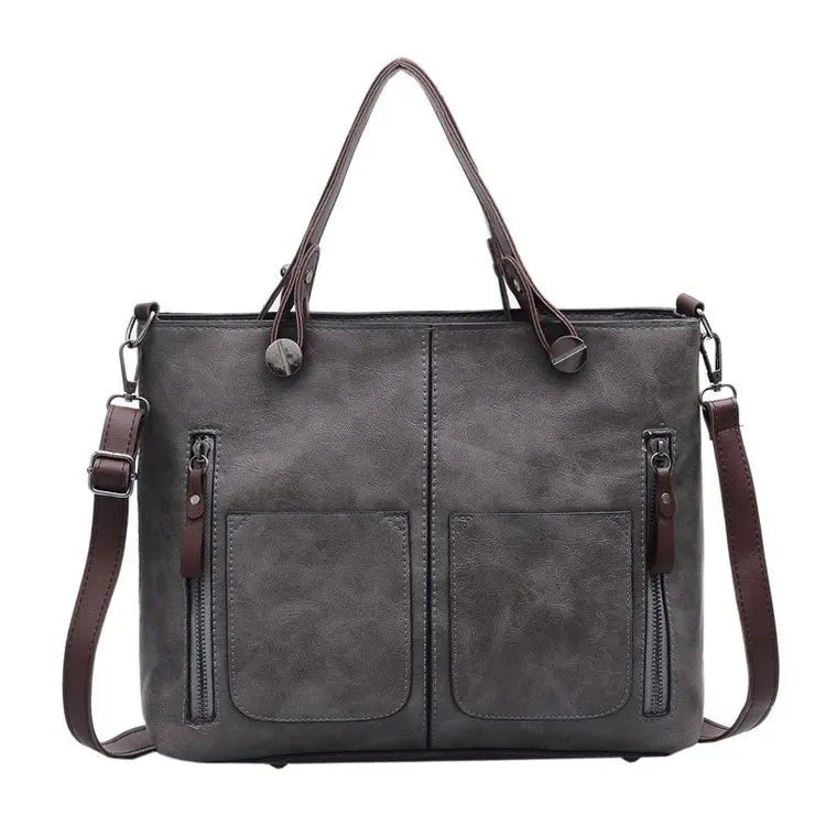 Women's Bag PU Soft Leather Solid Shoulder Bag Large Capacity