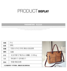 Women's Bag PU Soft Leather Solid Shoulder Bag Large Capacity