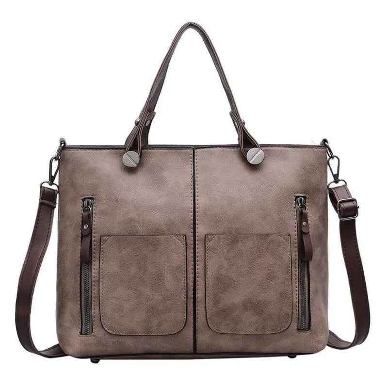 Women's Bag PU Soft Leather Solid Shoulder Bag Large Capacity