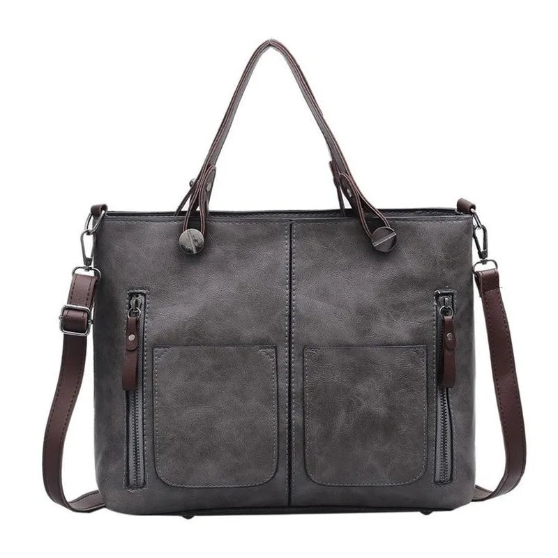 Women's Bag PU Soft Leather Solid Shoulder Bag Large Capacity