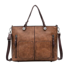 Women's Bag PU Soft Leather Solid Shoulder Bag Large Capacity