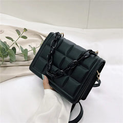 Checkered Small Square Bag Acrylic Chain Shoulder Bag
