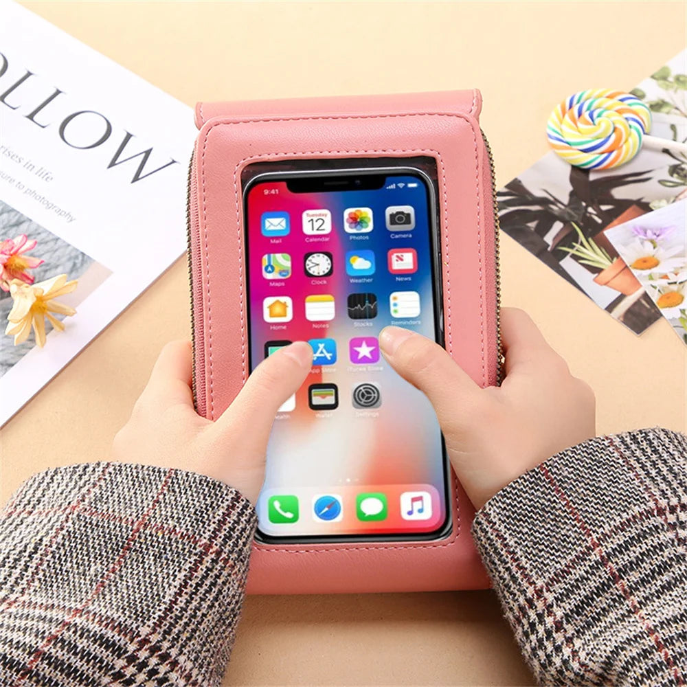 Women's Phone Clutch Bag Touch Screen Wallet Shoulder Bag