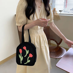 Casual Canvas Zipper Handbag with Large Capacity