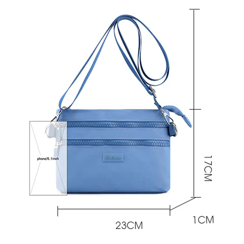 Women's Nylon Shoulder Bag Solid Mobile Phone Waterproof Pack
