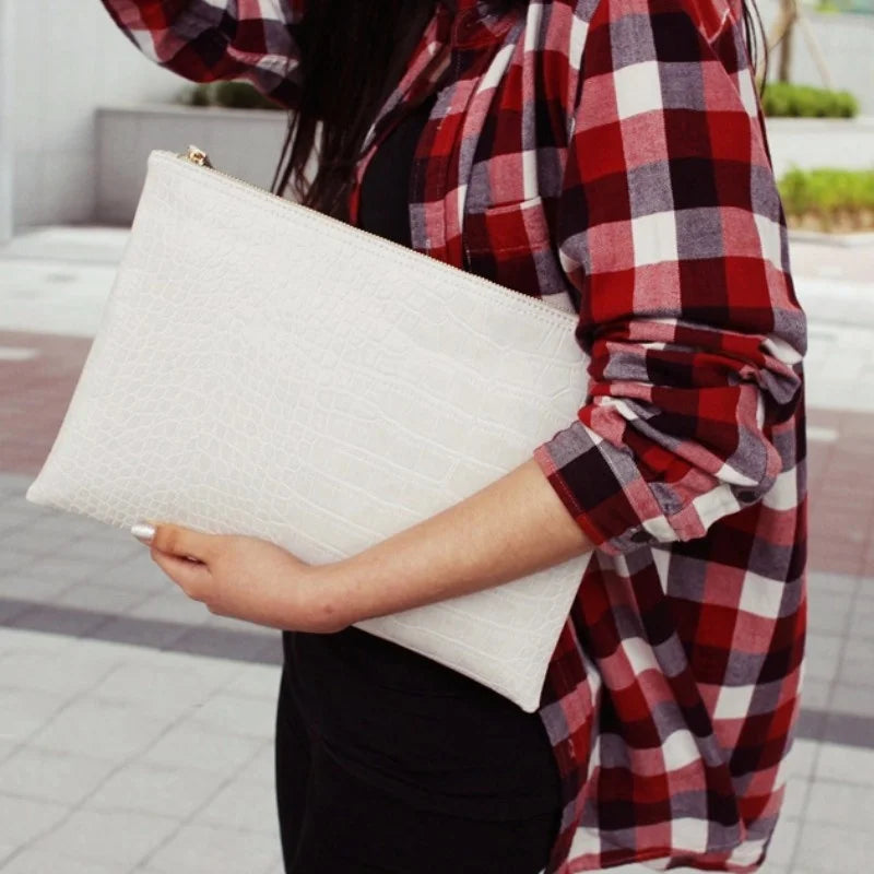 Crocodile Pattern Clutch Dinner Bag Envelope Package Women's Bag