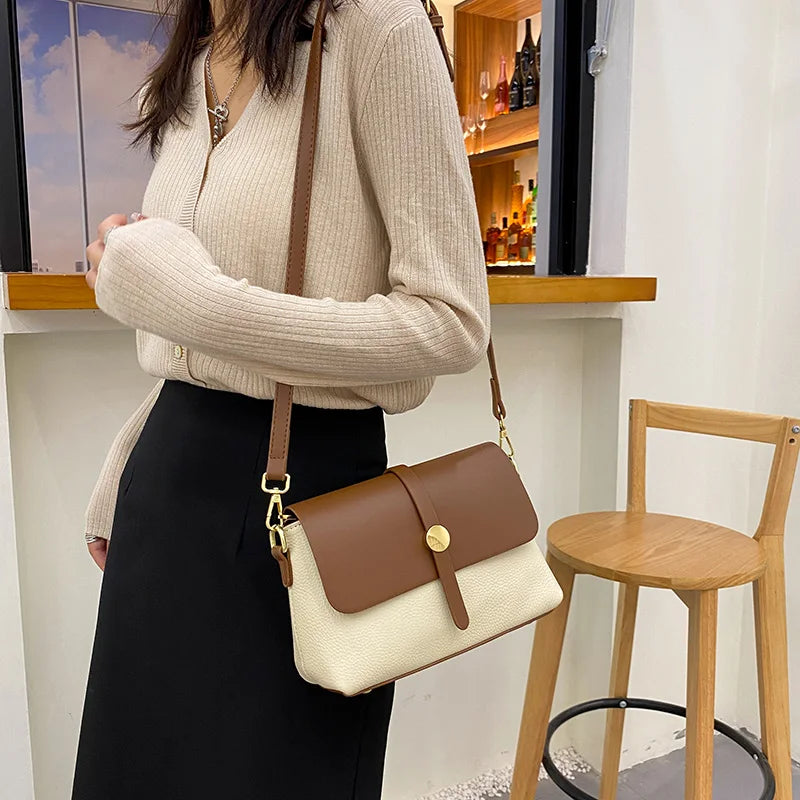 Soft Leather Women Handbags Cowhide Totes Ladies Shoulder Messenger Bag