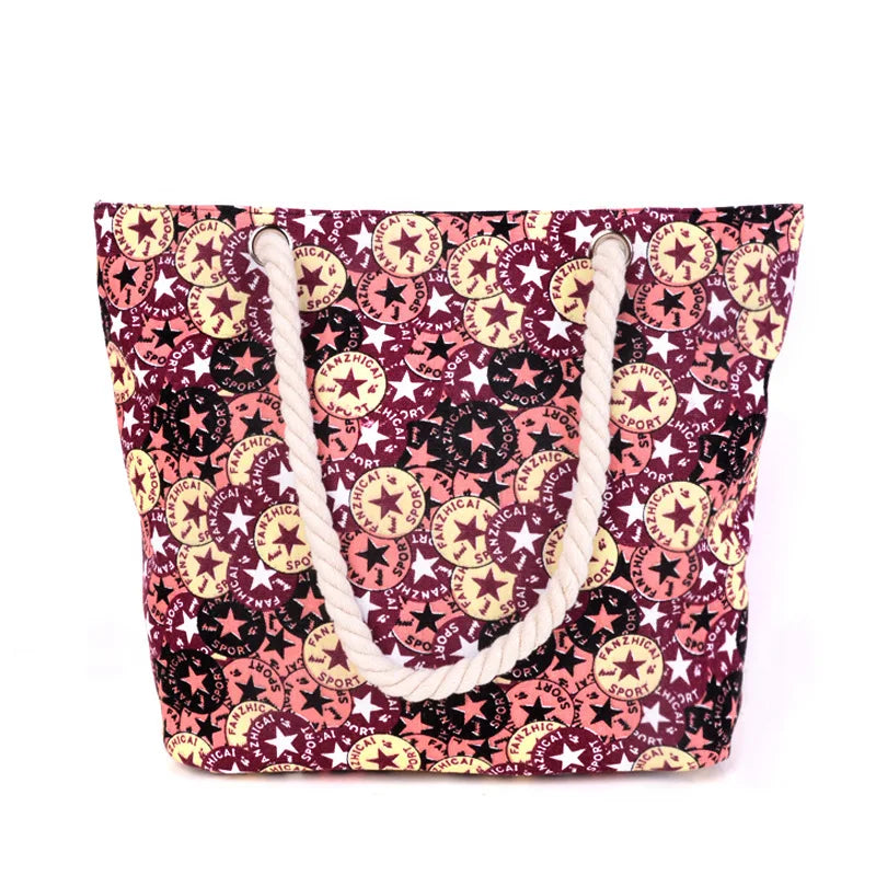 Women's Large Tote Canvas Beach Bag Shoulder Bag Summer Holiday Bag