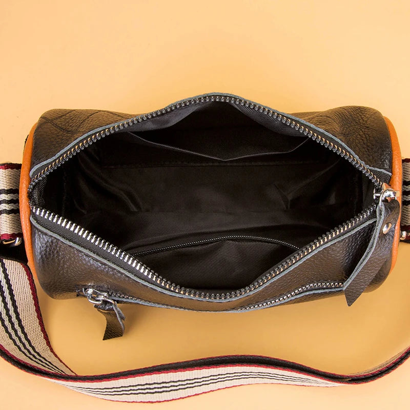Women's Cowhide Leather Messenger Bag Shoulder Handbag Mini Purse