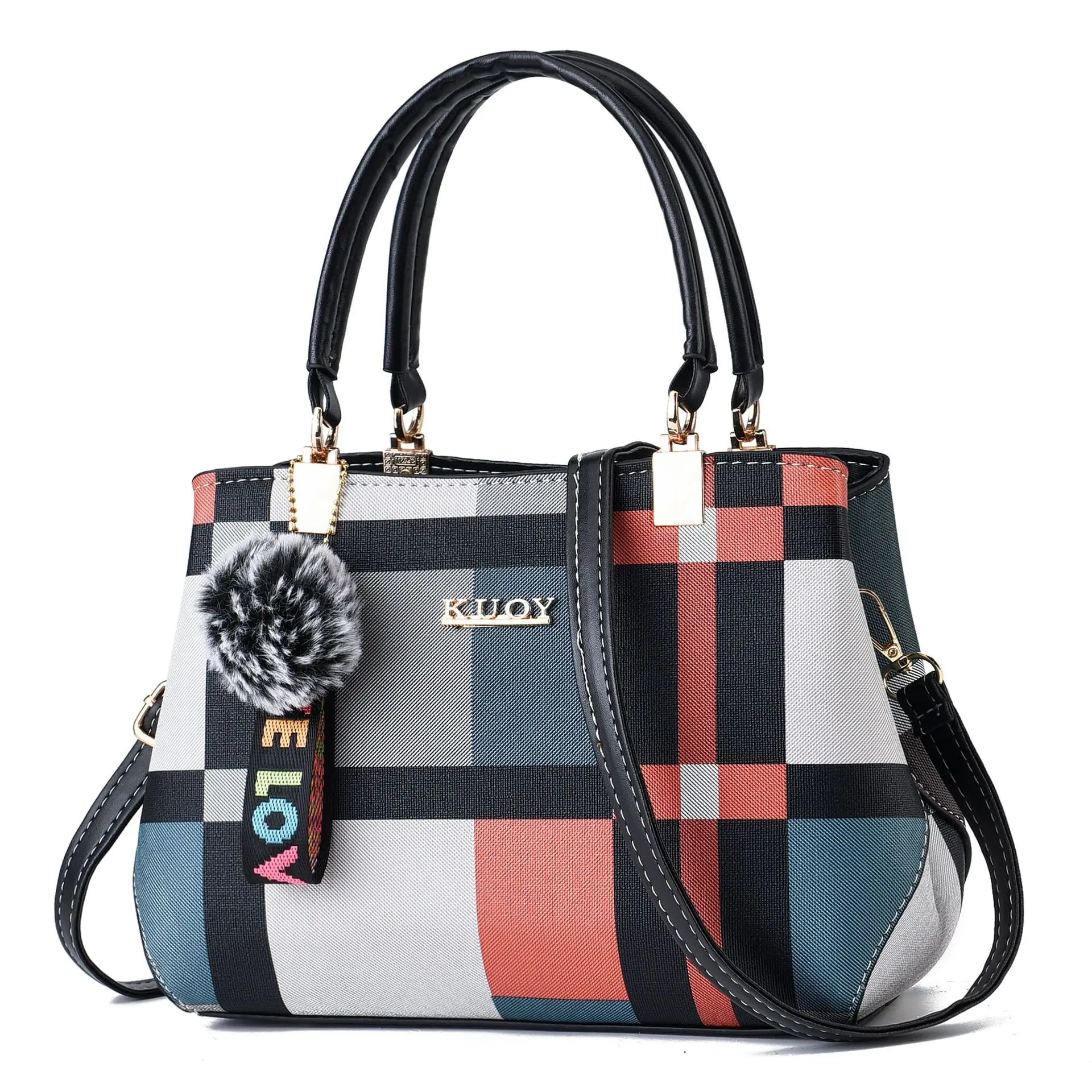 Plaid Handbag Large Capacity Shoulder Messenger Bag