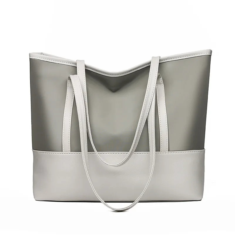 Women's PU Leather Shoulder Bag Large Capacity Mom Shopping Bag