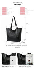 Women's PU Leather Shoulder Bag Large Capacity Mom Shopping Bag