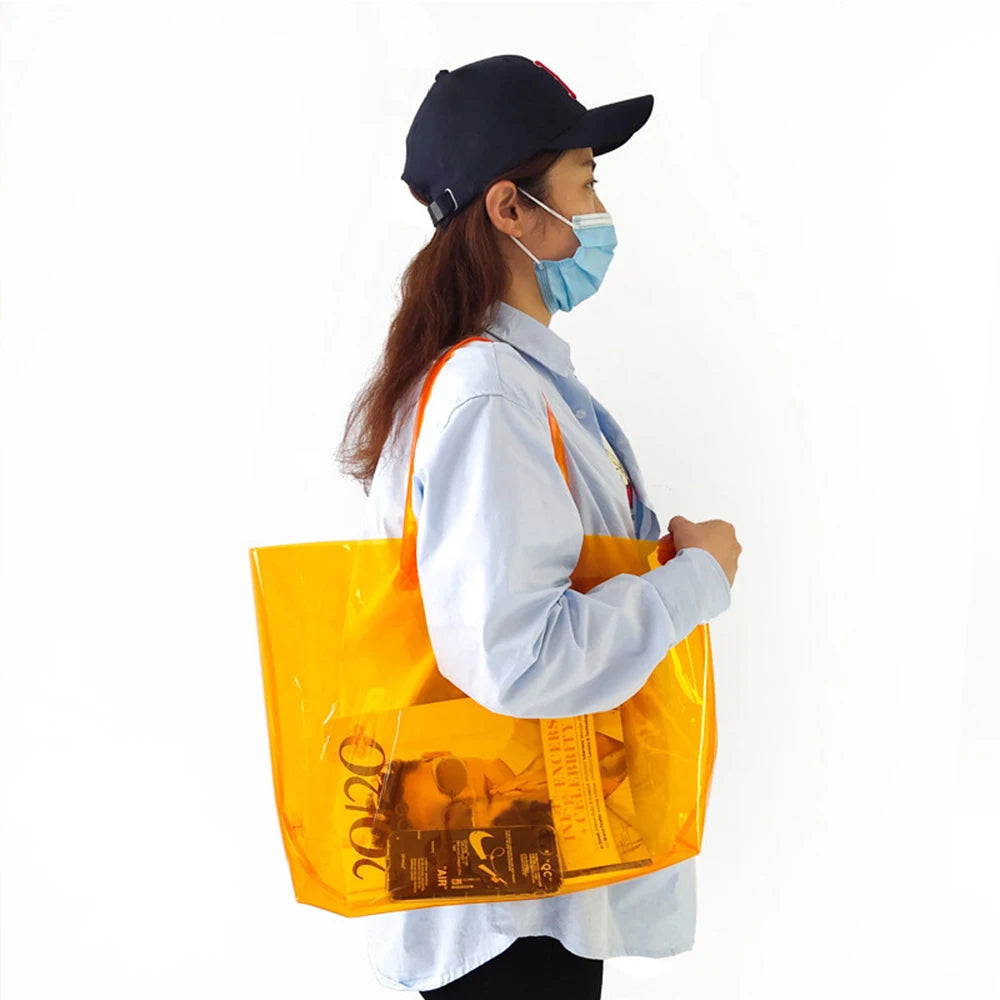 Orange Jelly Handbag Large Capacity Shoulder Bag