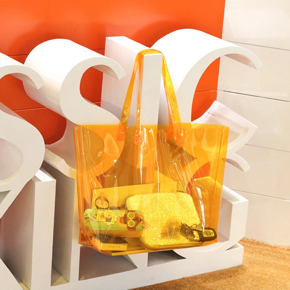 Orange Jelly Handbag Large Capacity Shoulder Bag