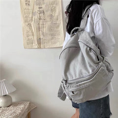 Women's Techwear Gothic Backpack Harajuku Canvas School Rucksack