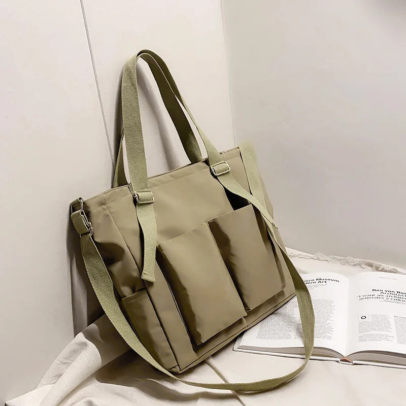 Waterproof Nylon Shopper Shoulder Bag for Women