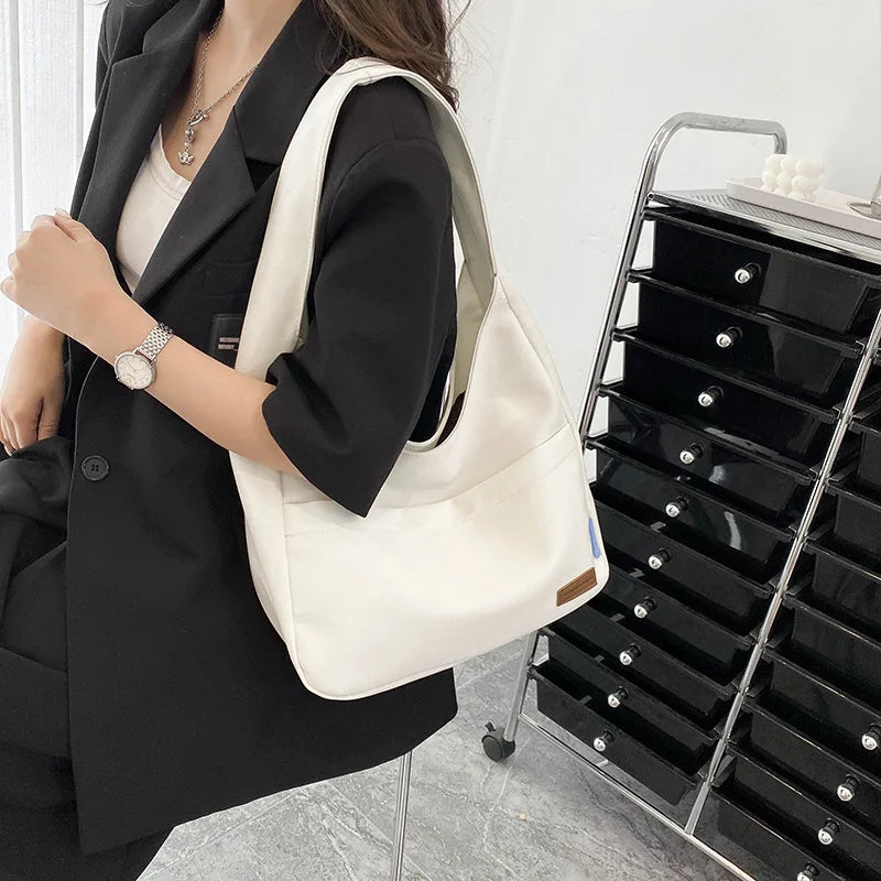 Canvas Messenger Handbags Solid School Crossbody Large Capacity Tote Shoulder Ba