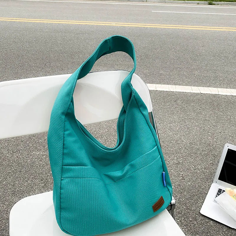 Canvas Messenger Handbags Solid School Crossbody Large Capacity Tote Shoulder Ba